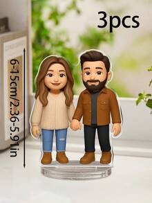 Custom Action Figure Portrait, Personalized Digital Portrait Art, Custom Photo To Cartoon Acrylic Plaque, Wedding Keepsake, Personalized Acrylic Keepsake, Anniversary Gift, Perfect Keepsake For Special, Personalized Photo Stand, Customized Acrylic Photo Ornaments, Ideal Gifts For Weddings, Birthdays Gifts, Multi-Functional, Durable, Ornamental, Reusable