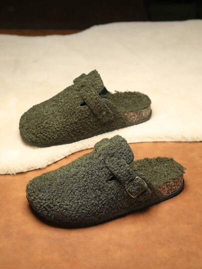 Men's Slippers, Solid Color, Lightweight, Slip-On, Memory Foam, Soft, Warm, Comfortable, Plus Size Indoor House Slippers