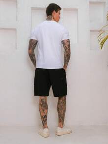 Men's Bermuda Shorts Summer Regular Fit Pocket Drawstring Beach Going Out Night Out Weekend Casual Holiday Sports Cycling Daily Baby Moon Garden Photoshoot Birthday Formal & Evening - 黑色 - 查看 2