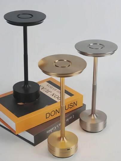 1pc Modern Minimalist Aluminum Alloy LED Flying Saucer Desk Lamp, USB Rechargeable Bedside Nightlight, Touch Control 3-Color Dimmable, Decorative Lamp For Living Room, Bedroom, Dorm, Office, Kitchen, Camping, Holiday Gift, Christmas