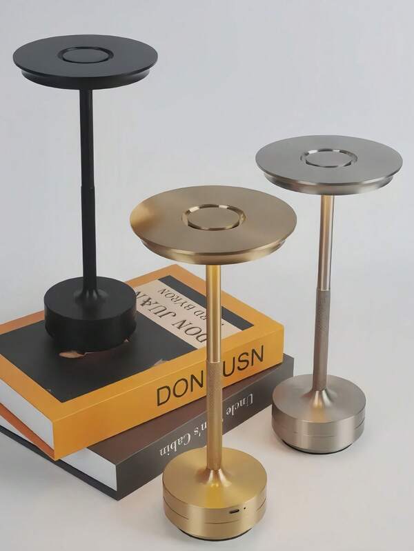 1 buc Lampă de birou cu farfurie zburătoare LED minimalistă modernă din aliaj de aluminiu, lumină de noapte reîncărcabilă USB, control tactil, reglare în 3 culori, lampă decorativă pentru sufragerie, dormitor, cămin, birou, bucătărie, camping, cadou de sărbători, Crăciun