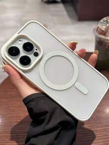 1 Stück neuer einfarbiger Acryl-Magnetisch-Weißer Handyhülle kompatibel mit iPhone 16 Pro Max, 11/12/13/14 Plus, XR/7/8 Plus, 15 Pro Max, 17 Pro Max, Air, auch kompatibel mit Samsung Serien - Weiss - Übersicht 2