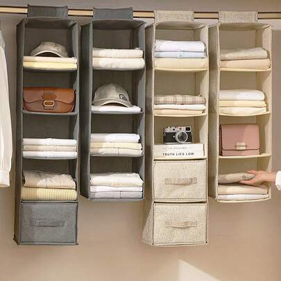 1pc Black Storage Hanging Bag, Clothes & Underwear Organizer Bag, Vertical Wardrobe Storage Bag, Durable & Washable, Dust & Moisture Proof 138 Garment Bag Storage Bags Storage For Clothes Clothes Organizer Clothes Storage Clothes Bag Packing Cubes Travel Essentials Travel Organizer