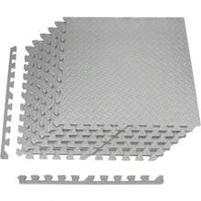 60x60 Tapetes para Gimnasio de EVA, 6Pzas Tapete para Ejercicio Estilo Rompecabeza, 12mm Gruesa Tapete para Crossfit/Pesas/Casa, Suelo Protector para Equipo de Gimnasio, Grande Tapete de Tatami(Gris) - Gris - Ver 13