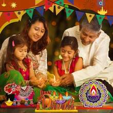 D6 Pcs Diwali Table Decorations Happy Diwali Decorations Deepavali Candle Oil Lamp Wooden Table Centerpieces India Festival Of Lights Sign For India Diwali Party Supplies Home Decor10