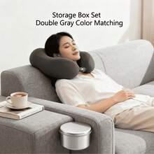U-Shaped Neck Pillow-The Portable Neck Support Essential For Students, Office Workers, Drivers, And Travelers. Removable And Washable. Minimalist Design. Memory Foam Material. Lightweight And Portable-The Top Choice For Airplane Pillows. Adds Comfort To Your Journey. Soft And Comfortable For Daily Home Use. The Ultimate Travel Companion. - 灰白 - 查看 5