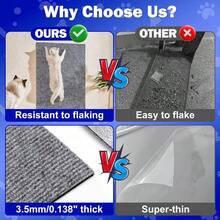 23.6x15.8 Cat Wall Scratcher Mat With Nano TapeAnti Cats Scratch Furniture Couch Carpet Corner Protector For Indoor Trimmable Cat Scratching Pad Board Sofa Replacement - 23.6吋x15.8吋+淺灰色 - 查看 2