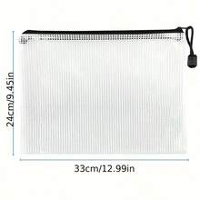 [Túi đựng đồ chống thấm nước] 20 túi đựng đồ chống thấm nước cỡ A4, bao gồm túi đựng tài liệu có khóa kéo, túi lưới nhựa và túi đựng trò chơi cờ bàn, thích hợp cho văn phòng và trường học, màu đen - màu đen - Xem 2