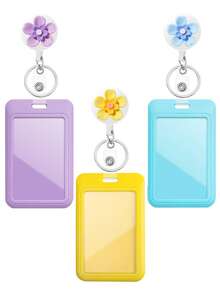 1pc 3D Flower Nurse Badge Reel Retractable With ID Card Holder Cute Resin Flower Teacher Badge Reel For Keys Keychain The Best Gift For Doctor Nurse Teacher Student Office Worker For Women Money Wallet Mini Wallet Purse Wallet Card Wallet