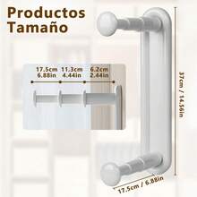NUOWEI Organizador De Perchas, Organizador Ganchos de Ropa Retráctil Ajustable, Perchero De Almacenamiento Es Adecuado Para Dormitorios, Baños, Aseos, Balcones Para Guardar Toallas, Perchas, Etc - Crema Blanco - Ver 2
