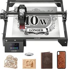 LONGER Laser Engraver Ray5 10W, 60W DIY Laser Cutter And Laser Engraving Machine With 3.5" Touch Screen,0.06mm Laser Spot 10000mm/Min, Offline Usage CNC Laser Engravers For Wood Metal Acrylic Glass