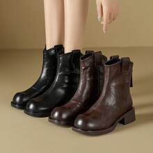 Women Ankle Boots & Booties - Black Fleece Lining - View 2