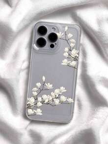 Flower Magnolia Pattern Print TPU Frosted Anti-Fall Phone Case Compatible With Apple 16/11/12/13/14/15/15pro/15 Plus/15 Promax/7plus/8plus/X/Xs Max/Xr/11pro/12pro/13pro/14pro/12mini/13mini/11promax/12promax/13promax/14promax/14plus/6/6s/6plus/7/8/16Pro/16plus/16promax/Se& Galaxy/A54/A14/A12/A13/A15/A32/A33/A24/A52S/S20/S21/S22/S23/S24/S23Plus/S24ultra/S25/A15/A33/A23 - Multicolor - View 3
