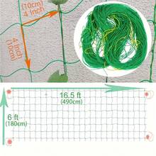 Heavy-Duty Climbing Plant Support Net | Large 6ft X 16.5ft Size (Flexible UV-Resistant Rope Net) | Perfect For Tomato/Cucumber/Bean Planting | Ventilation And Light Transmission Without Stem Damage | Suitable For Orchards And Vegetable Gardens