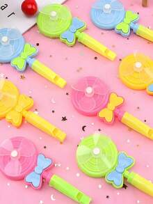 20个彩色风车哨子派对小礼物，长12厘米/4.72英寸，宽6.5厘米/2.56英寸。趣味游戏道具，增添派对气氛。派对用品小玩具，加油助威小玩意，糖果哨子，风车，彩色风车裁判哨，响亮运动哨，适合户外活动。 - 彩色 - 查看 7