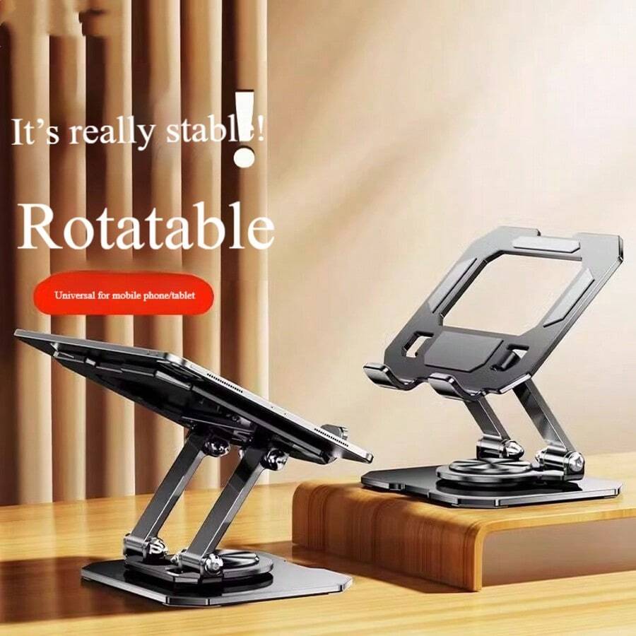 Rotatable Foldable Metal Desktop Stand For IPad, Tablet, Laptop, Suitable For Live Streaming, Study, Watching Videos, Cooling Tablet Computer Stand