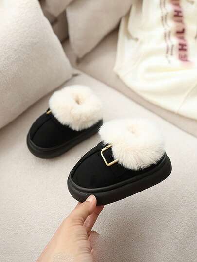 1 Pair Infant/Toddler Winter Shoes, Soft Sole Anti-Slip Baby Girl Prewalker Shoes, Princess Short Boots, Infant/Toddler Thermal Lined Boots