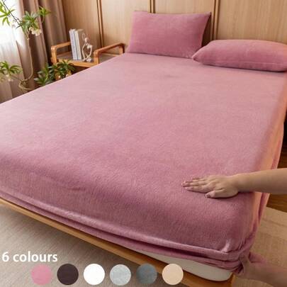 Fleece Decorative Silky Bedding Sheets Sets, 3 Counts/Set Including 1 Count Microfiber Bed Sheets & 2 Counts Pillowcase Without Filler, Soft Warm Bedding Set For Bedroom & Guest Room, Decorative Bedsheet Sets, Breathable Sheets, Bedding Supplies