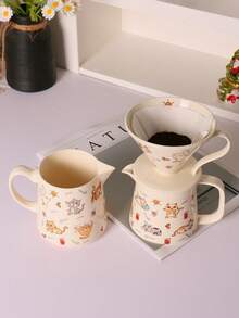 1 Set de tetera temática de gato de estilo japonés hecho a mano, juego de tetera/cafetera de cerámica con diseño de gato, regalo de Navidad para amantes de los gatos, regalo de cumpleaños para propietarios de gatos