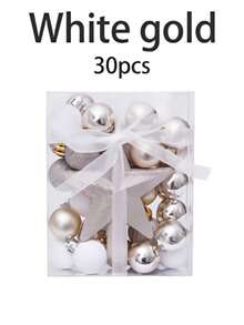 30pcs Christmas Ball, Tree Topper, Gift Box Set - Colorful Shatterproof Plastic Ornament Balls For Christmas Tree Decoration, Holiday Party And Wedding Decor