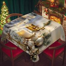 1/20 buc. Față de masă de Crăciun, lumânări aurii clasice de lux, față de masă cu model de globuri de Crăciun albe, decor de atmosferă de Crăciun, potrivit pentru stilul de Crăciun, potrivit pentru utilizare în interior și exterior, bucătărie de acasă, decorare masă și decorare cină, cadouri pentru familie și prieteni