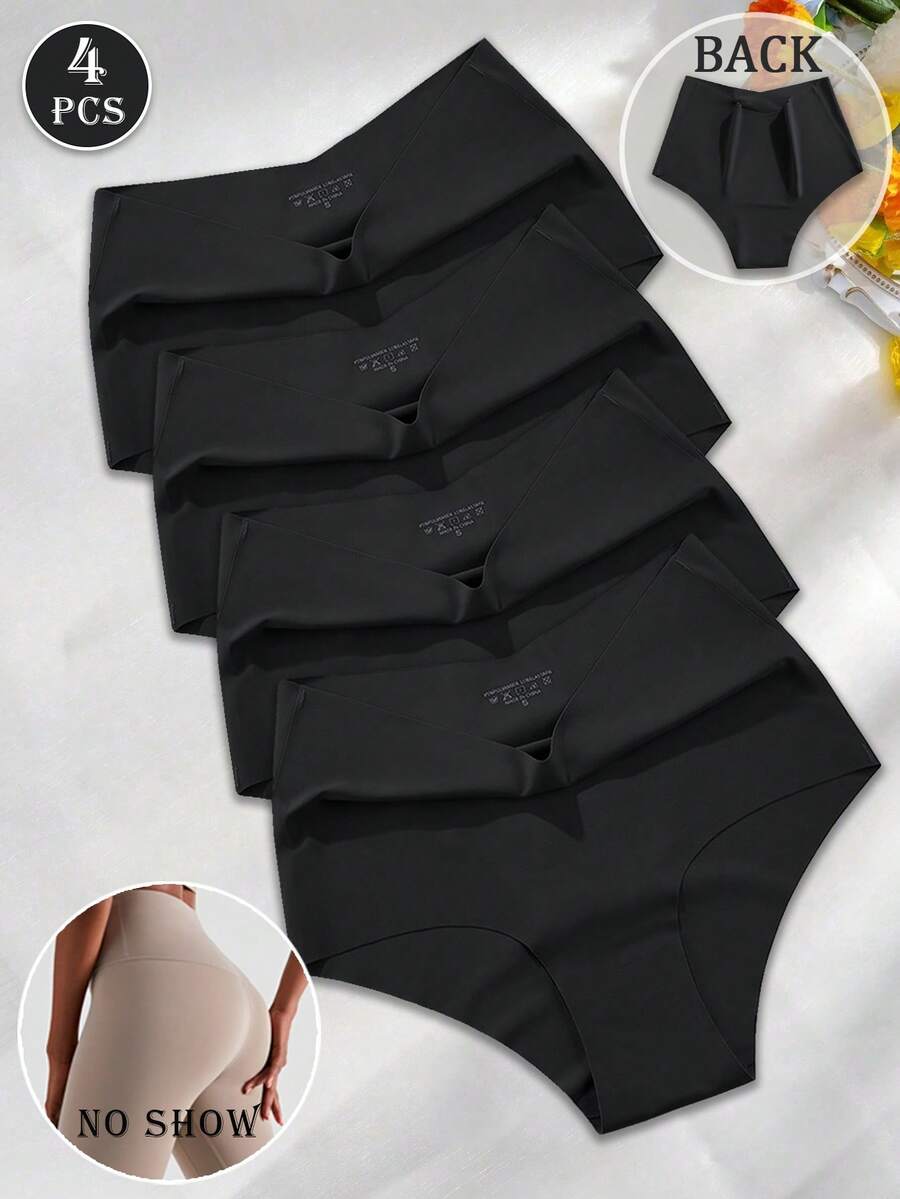 4件套无痕内裤女士无缝高腰内裤