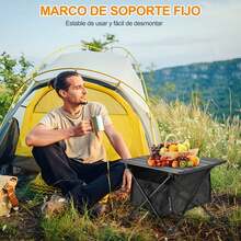 SDRO Mesa de Camping Portátil Ultraligera de Aluminio Plata, Resistente al Agua y Oxido, Plegable y Portátil para Campamento, Playa, Picnic, Barbacoa, Senderismo, Pesca, 7.2 cm x 14.1 cm x 44.79 cm - 1 - Ver 2