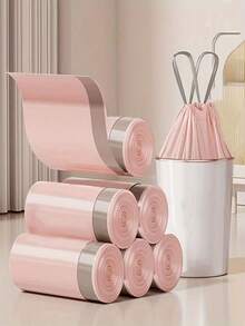 100/200pcs Thick & Durable Garbage Bags, Made Of Polyethylene Material, Suitable For Bathroom, Sturdy & Leak-Proof, Can Hold Wet Trash, Ideal Choice To Keep Bathroom Clean, Widely Loved By Households. - Multicolor - View 2