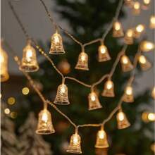 أضواء سلسلة أجراس LED، 10 أو 20 ضوء جرس LED يعمل بالبطارية، مناسب للعام الجديد وعيد الشكر والحديقة والفناء والحفلات، أضواء جنية.