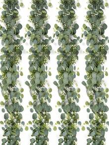 1/2/4 piezas, 70 pulgadas/5.9 pies Corona artificial de eucalipto con respiración de bebé, corona floral falsa de respiración de bebé verde, adecuada para Pascua, decoración del Día de la Madre, decoración de habitación, decoración de dormitorio, decoración de fiesta de boda, decoración de camino de mesa, decoración de cortinas, decoración de baño, decoración del hogar