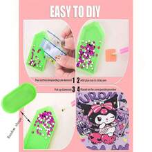 Sanrio Kuromi DIY Diamond Painting Kit, Kuromi Diamond Art Craft Set, Indoor Decor Desktop Ornament, Holiday & Birthday Gift For Kids