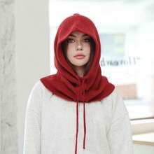 1pc Women's Winter Warm Scarf & Knitted Hat Set With Earflaps - White - View 6