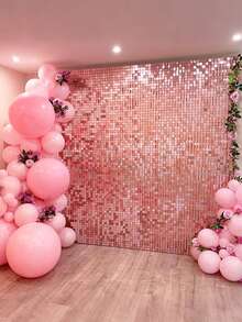 2 pièces Rideau de perles carré, décoration de fête, fournitures de fond pour anniversaire et mariage