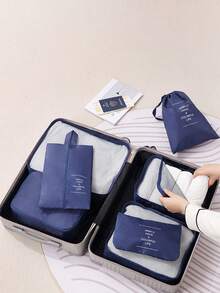 9pcs/7pcs/1pc Beige Letter Pattern Travel Packing Cubes, Travel Organizer Set, Luggage Organizer Bags, Travel Luggage Packing Organizers With Laundry Bag, Compression Shoe Bag, Clothes Underwear Bag, Unisex, Make Travel Easier, Suitable For Travel Storage Bags, Cosmetic Bags, Dorm Room Decor, Bedroom Storage Bags