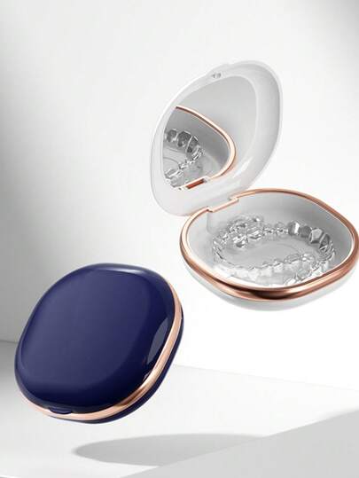 1 Retainer Box Travel Accessory - ABS Sealable Orthodontic Storage Box With Mirror, Valentine's Edition (No Battery), Suitable For Invisible Aligners, Dentures, Mouthguards, Great For Travel, Outdoor, Camping, Gym, Bathroom, Kitchen, Bedroom, Office, Suitable For Women, Men, And Adults, Portable Storage Box Kit, Ideal For Keeping Your Favorite Items.