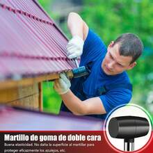 Martillo De Goma, Martillo Mazo Goma, Mazo De Goma Doble Cara Suelos, Estacas De Tienda, Carpintería, Camping (16 Onzas) - 1 - Ver 4