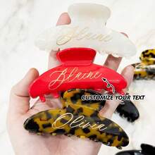 1PC Custom Hair Clip Customized Hair Claw Bridesmaid Claw Clip Wedding Gift Bride Shower Gift Personalized Hair Clip Name Hair Claw Clip Bride,Durable,Colorful,Cute,Adorable,Funny,Kawaii,Y2K,Stylish,Unisex,Casual,Custom,Personalized,Unique,Customized,Ideal Gifts For Him,Ideal Gifts For Her,Her,Boyfriend,Girlfriend,Family,Friends,Customized Hair Accessories,Forest Tones