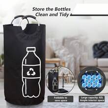 Large Capacity Foldable Recycling Bin - Cylindrical Open-Top Design, Multi-Purpose Plastic Bottle Storage Basket, Space-Saving Collapsible Organizer Box, Durable, Easy To Clean, No Electricity Needed, Home Recycling Container, Bottle Storage, Modern Aesthetic, Sturdy Structure, Suitable For Apartment Living