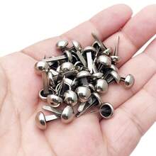 50/100个金属半球形圆形双脚铆钉，用于DIY手工制作皮革工艺包袋手提包底部保护