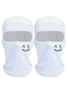 1/2/3pcs Unisex Printed Balaclava Face Mask, Suitable For Outdoor Activities Like Travel, Cycling, Hiking, Fishing In All Seasons