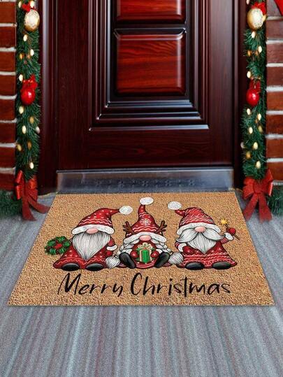 1pc Christmas Carpet Santa Claus Gnome Welcome Doormat, Non-Slip, Washable, Indoor And Outdoor Entrance Decor Doormat, Bedroom Hallway Entrance Decor Absorbent Mat, Christmas Home Welcoming Essential, Christmas Gift Christmas Decorations Christmas Decoration Christmas Decorations Home Room Decor Home Decor