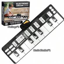 1 pezzo Tappetino musicale per pianoforte per bambini, tappeto elettronico multifonzione per gioco di batteria con i piedi, regolazione del volume, riproduce suoni di animali diversi, 6 modalità strumentali, tappetino per pianoforte impermeabile, tappeto da ballo musicale, regalo di Natale per bambini e bambine, adatto per interazione genitore-figlio in casa, richiede 3 batterie AA (non incluse)