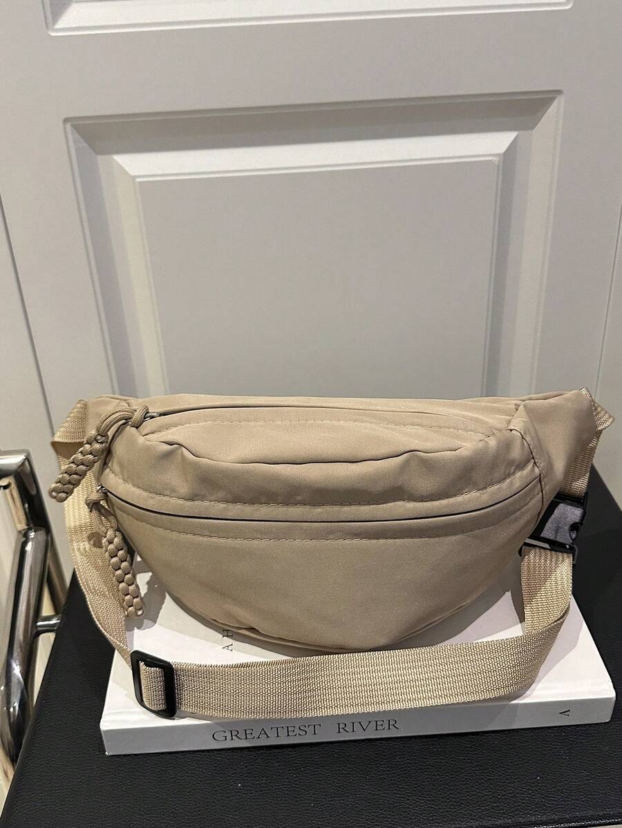 Bröstväska/midjeväska i nylon med hög kapacitet, unisex för dagligt bruk, sport, löpning, resor, fritidsbruk