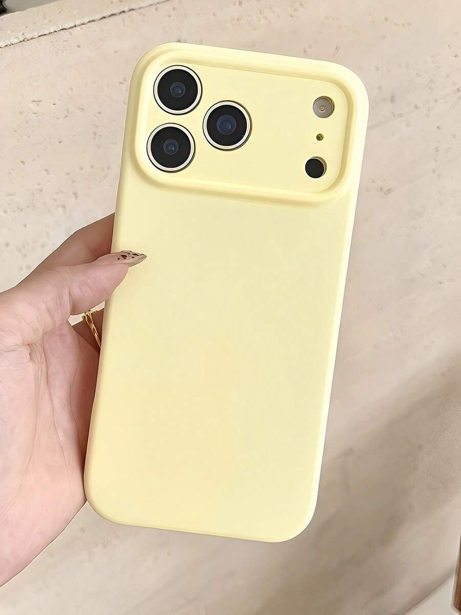 The Six-Color New Frosted Silicone Drop-Proof All-Inclusive Mobile Phone Case Is Suitable For IPhone17, 16, 15, 14, 13, Air, PRO, PRO MAX, And PLUS. It Has A Simple And Stylish Design, A Shockproof Soft Protective Cover, And A Unique And Creative Design. - Màu vàng - Xem 1