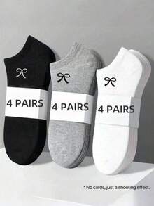 12 双男女通用黑色、白色、灰色百搭踝袜，纯色简约，适合日常穿着 - 彩色 - 查看 10