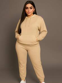 Women Two-Piece Outfits - Khaki - View 2