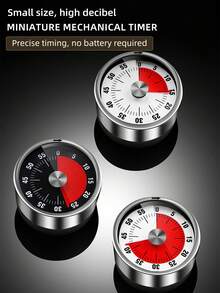 1 件厨房计时器，机械提醒器，学生学习时间计时器，带磁吸的旋转闹钟