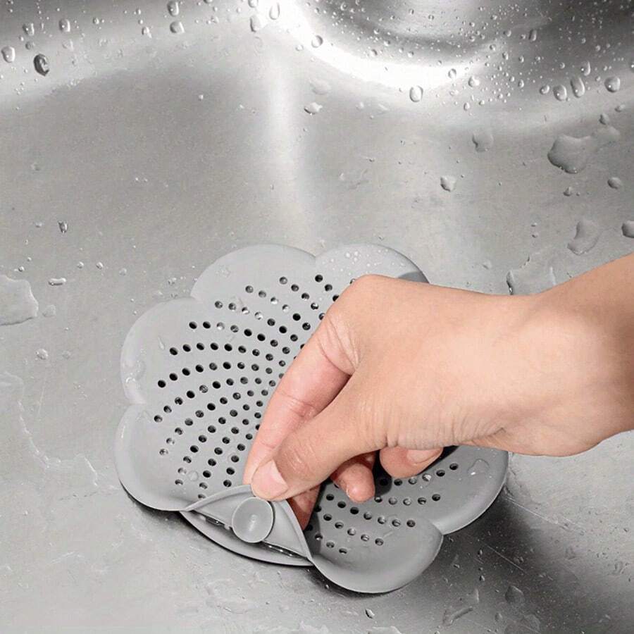 1/3 piezas Filtro de drenaje de piso de baño con diseño floral - Protector de drenaje de ducha anti-obstrucción, colector de cabello y residuos de jabón fácil de limpiar, extiende la vida útil del tubo de drenaje - Protector de drenaje de piso de baño y cocina, material de diseño de moda, accesorio de baño