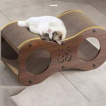 垂直猫抓板，耐用瓦楞纸猫玩具，猫屋，草编猫窝 - 彩色 - 查看 2