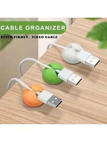 5pcs Silicone Cable Clips, Desktop Cable Organizer, Cable Management Holder, USB Charging Cable Winder, Suitable For Car, Tablet, Durable And Compact: Organize Your Phone Charger, Earphone And Various Data Cables